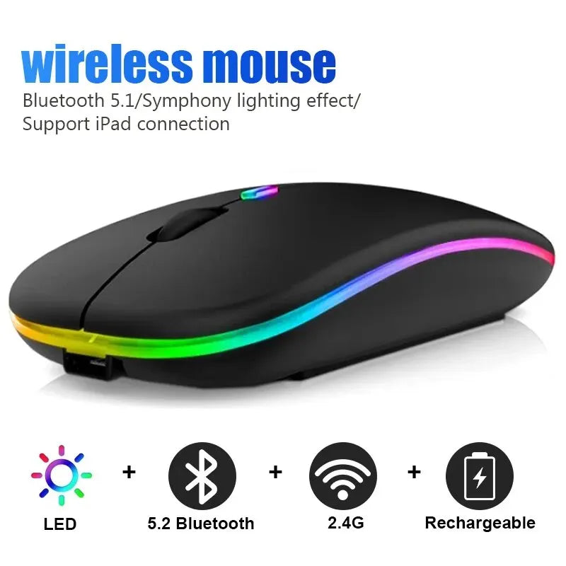 Rato sem fios - Bluetooth com retroiluminação LED - USB