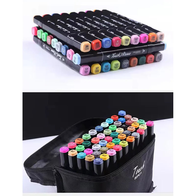 Conjunto MARKER de 24-80 canetas marcadoras (dupla ponta)
